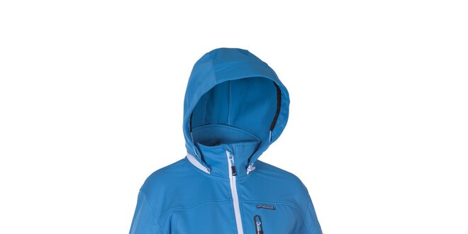 Dámská modrá softshellová bunda Envy s bílými zipy