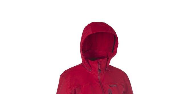 Dámská červená softshellová bunda s výraznými zipy