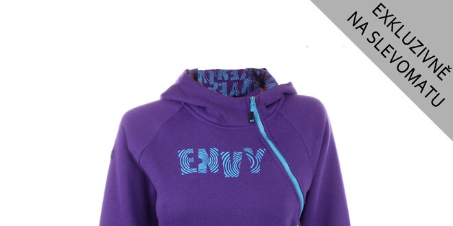 Dámská fialová mikina Envy s asymetrickým zipem