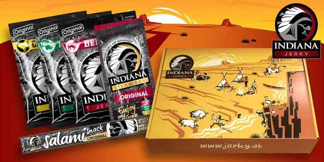 5 balíčků Indiana Jerky v dárkovém balení