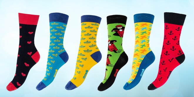 Vysoké barevné ponožky české výroby: 7 variant