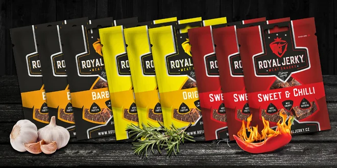 9 balíčků Royal Jerky z prémiového hovězího