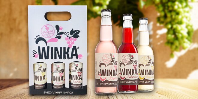3 ks svěžího nápoje Winka v dárkovém balení