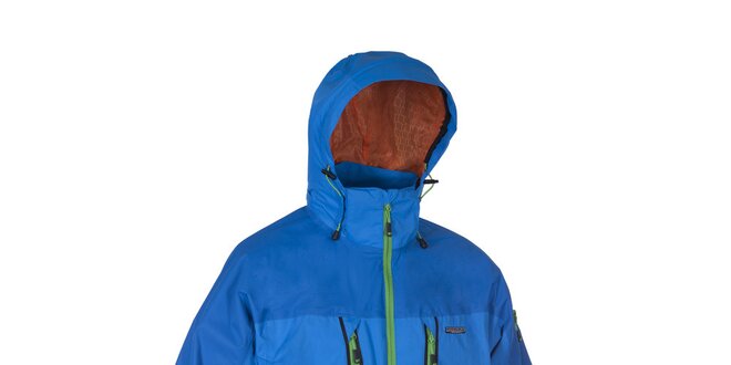 Pánská modrá outdoorová bunda Envy s oranžově podšitou kapucí