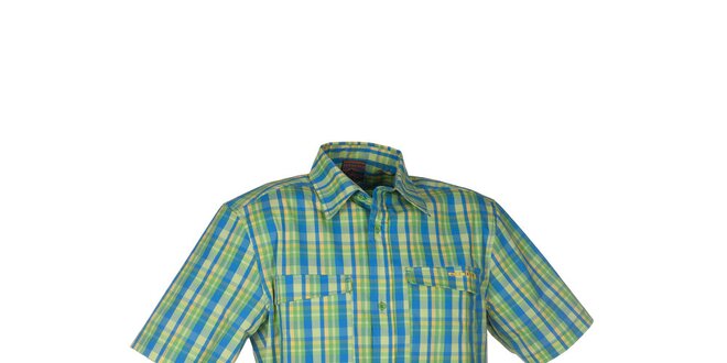 Pánská zeleno-modrá kostkovaná košile Envy