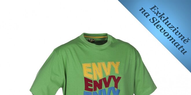 Pánské zelené tričko s barevným potiskem Envy
