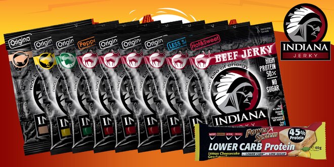 Balík plný proteinů: 9× sušené maso Indiana Jerky