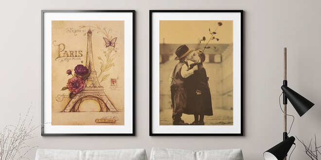 Vintage plakáty: Paříž, Londýn, mapa světa a jiné