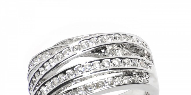 Dámský stříbrný prsten Bague a Dames s bílými zirkony
