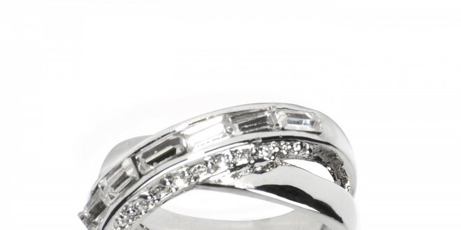 Dámský stříbrný prsten Bague a Dames se zirkony a krystaly
