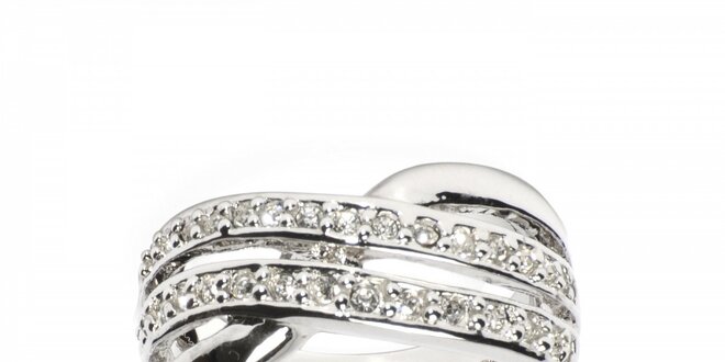 Dámský stříbrný prsten Bague a Dames s bílými zirkony