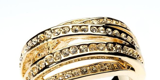 Dámský zlatý prsten Bague a Dames se zirkony