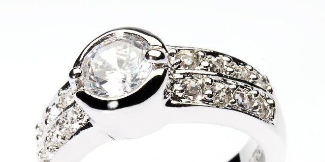 Dámský stříbrný prsten Bague a Dames se zirkony a bílým krystalem