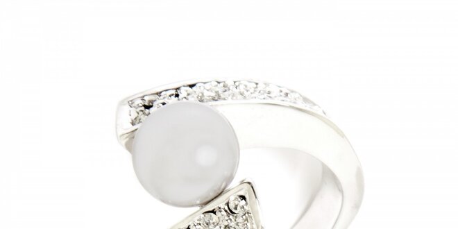 Dámský stříbrný prsten Bague a Dames s imitací perly