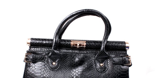 Dámská černá kabelka se zámečkem London Fashion