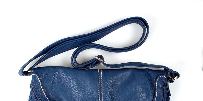 Dámská modrá kabelka London Fashion s nastavitelným popruhem