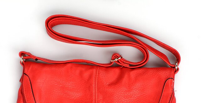 Dámská červená kabelka London Fashion s nastavitelným popruhem