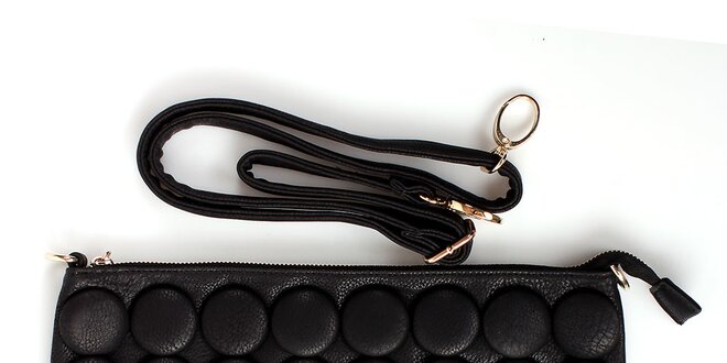 Dámská černá kabelka London Fashion s kulatými ozdobami