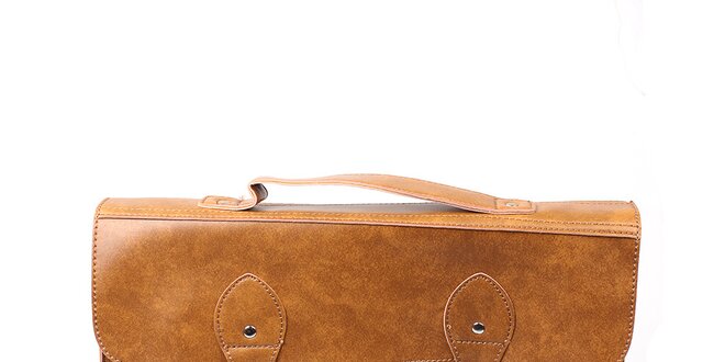 Dámská velká béžová kabelka s přezkami London Fashion