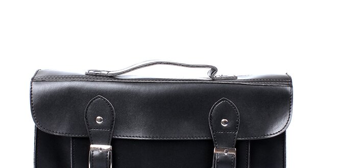 Dámská černá kabelka s přezkami London Fashion