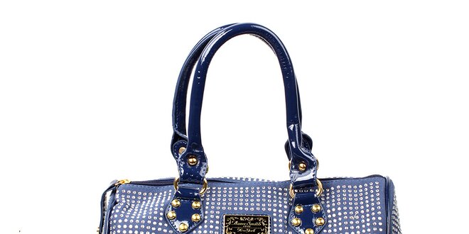 Dámská  modrá kabelka s kamínky Anna Smith
