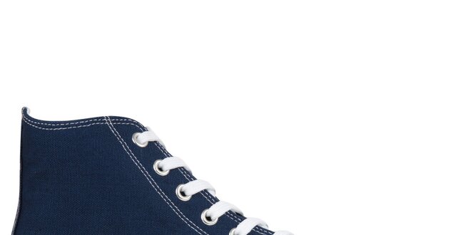 Džínově modré kotníčkové šněrovací zip-on boty Zipz