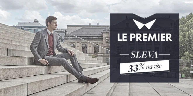 Sleva 33 % na pánskou módu na e-shopu Le Premier