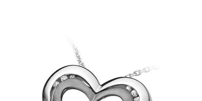 Dámský stříbrný náhrdelník ve tvaru srdce Orphelia
