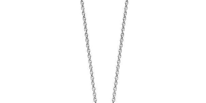Dámský stříbrný náhrdelník s hnědým kamínkem Orphelia