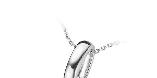 Dámský stříbrný náhrdelník s velkým černým srdcem Orphelia