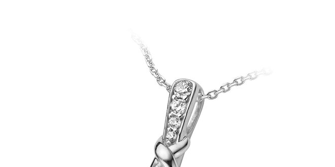 Dámský stříbrný náhrdelník Orphelia s propletením a zirkony
