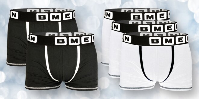 Bavlněné boxerky po 5 ks: černé a bílé, M–XXL