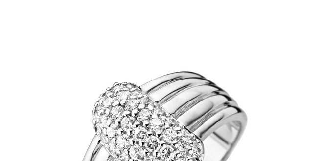 Dámský stříbrný prsten s průhlednými zirkony Orphelia