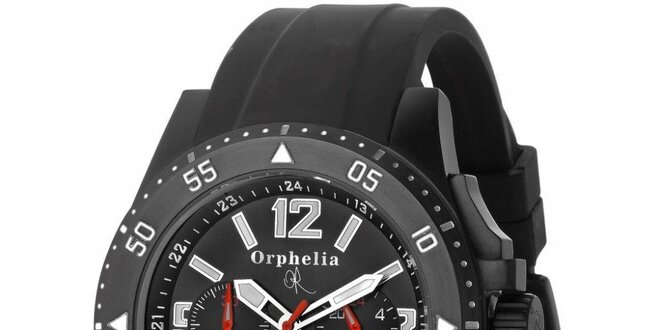 Pánské sportovně-elegantní ocelové hodinky černé Orphelia