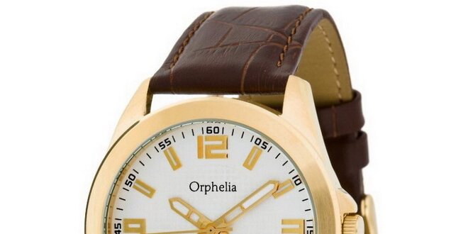 Pánské ocelové hodinky Orphelia ve zlaté barvě