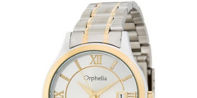 Pánské ocelové hodinky Orphelia ve zlato-stříbrné barvě