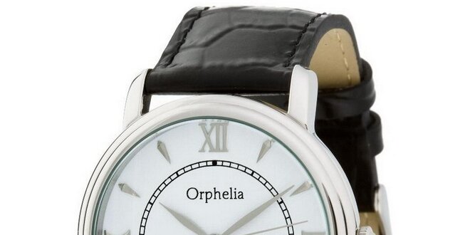 Pánské ocelové hodinky Orphelia s koženým řemínkem