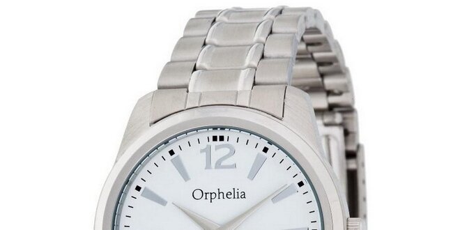 Pánské hodinky Orphelia s bílým ciferníkem a kovovým řemínkem