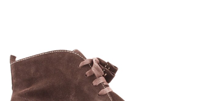 Dámské hnědé semišové kotníčkové boty Les Tropeziennes