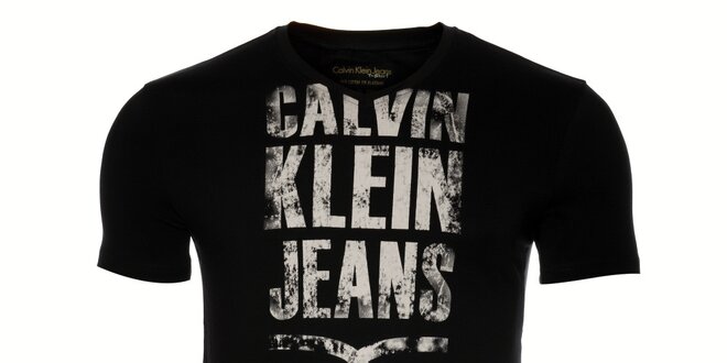 Pánské černomodré tričko Calvin Klein s potiskem