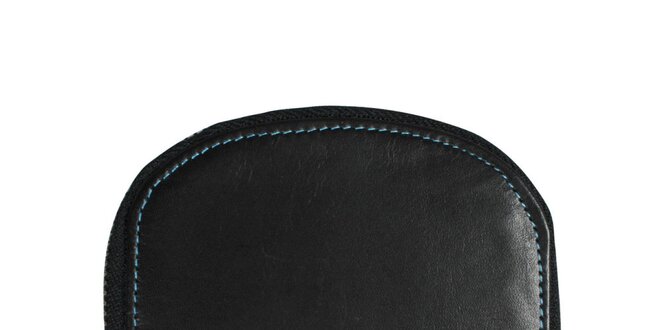 Dámská černá peněženka s modrým prošíváním Forbes&Lewis