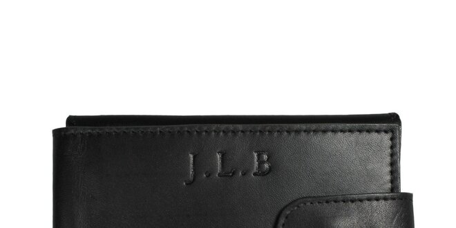Pánská černá kožená peněženka Forbes&Lewis s cvočkem