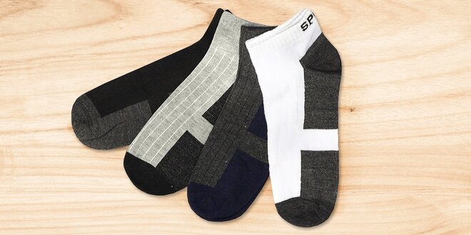 12 párů pánských kotníkových ponožek Sport