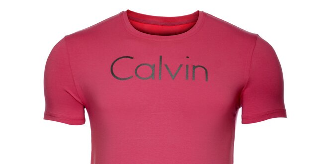 Pánské růžové tričko Calvin Klein s potiskem