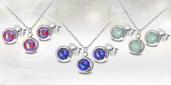 Ocelové sety s krystaly Swarovski® ve 24 odstínech