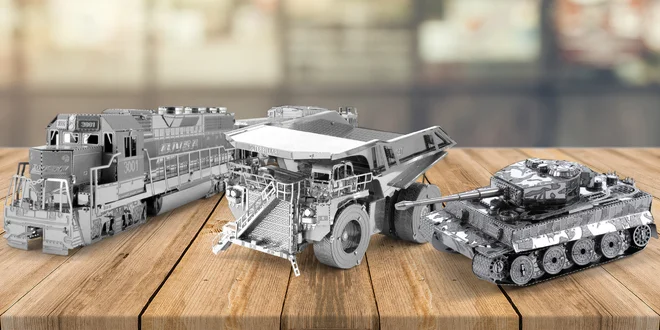 Kovové 3D puzzle: lodě, tanky, letadla i vzducholoď