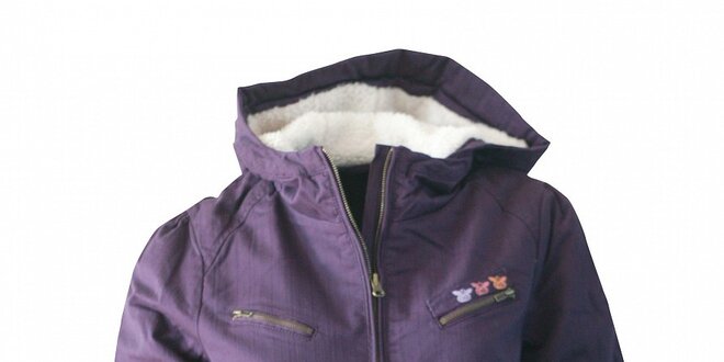 Dámská purpurová bunda Fundango s kožíškem
