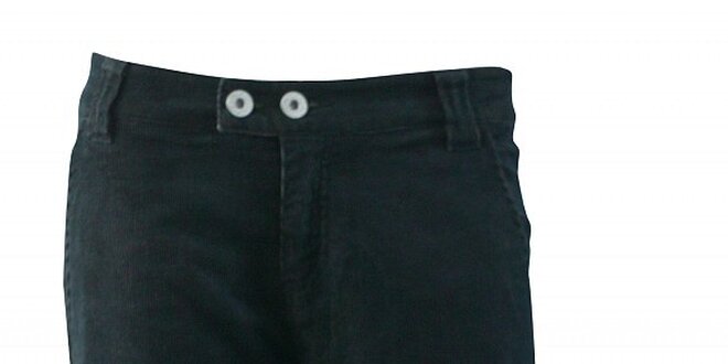 Dámské černé manšestrové kalhoty Fundango
