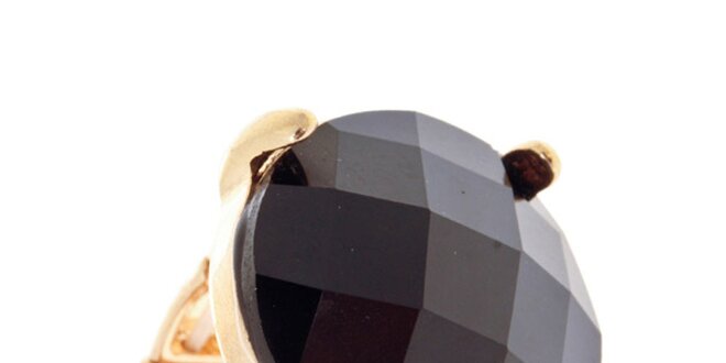 Dámský prsten s velkým černým krystalem Majique