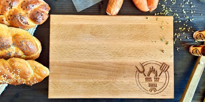 Pro šéfa grilu: dřevěné prkénko s vlastním textem